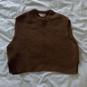 Boden 100% wool Women's Crewneck Brown Sweater Vest